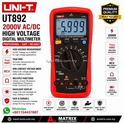 uni-t ut892 2000v ac/dc high voltage digital multimeter uni-t ut892 2000v ac/dc high voltage digital multimeter